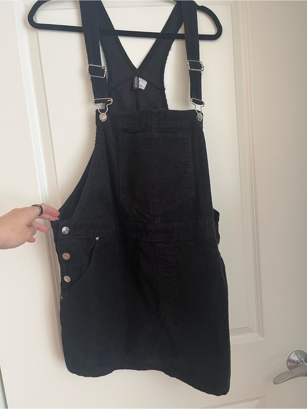 H&M Black Corduroy Pinafore Dress